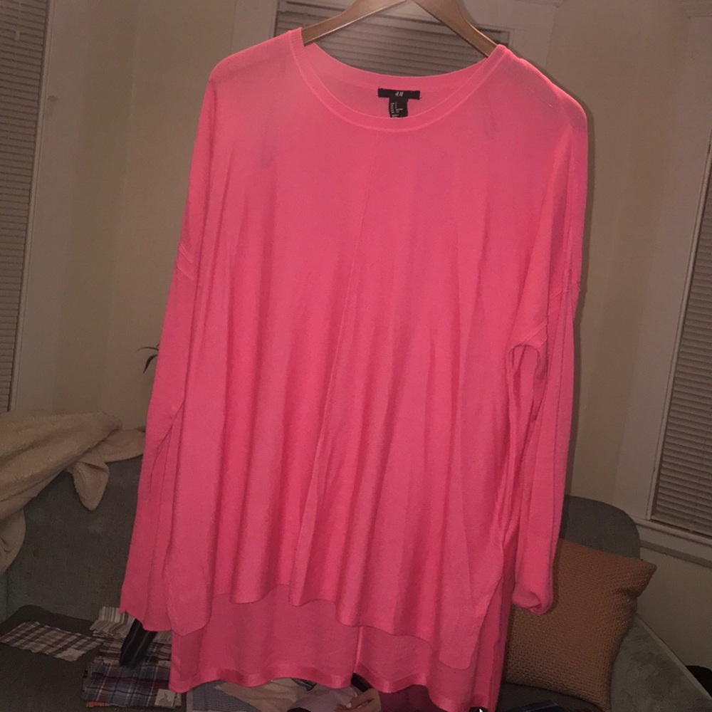 Hot pink h&m tunic sweater
